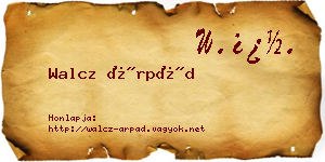Walcz Árpád névjegykártya